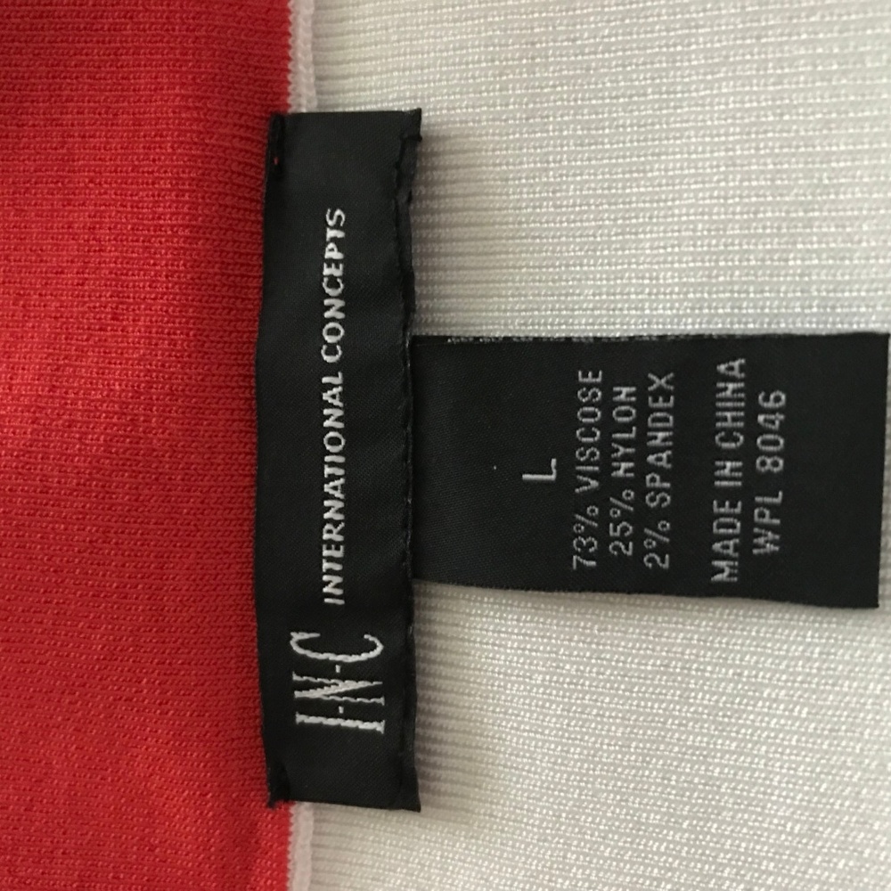 FAUX WRAP - RED STRIPED SKIRT! - Picture 5 of 5